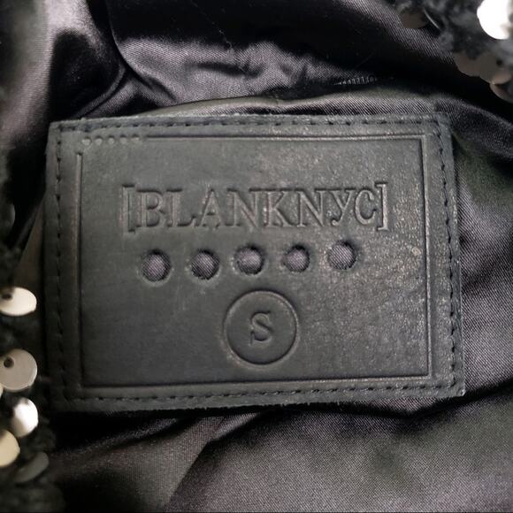 BLANKNYC Silver Sequin Bomber Jacket in Black Light NEW - Picture 10 of 15